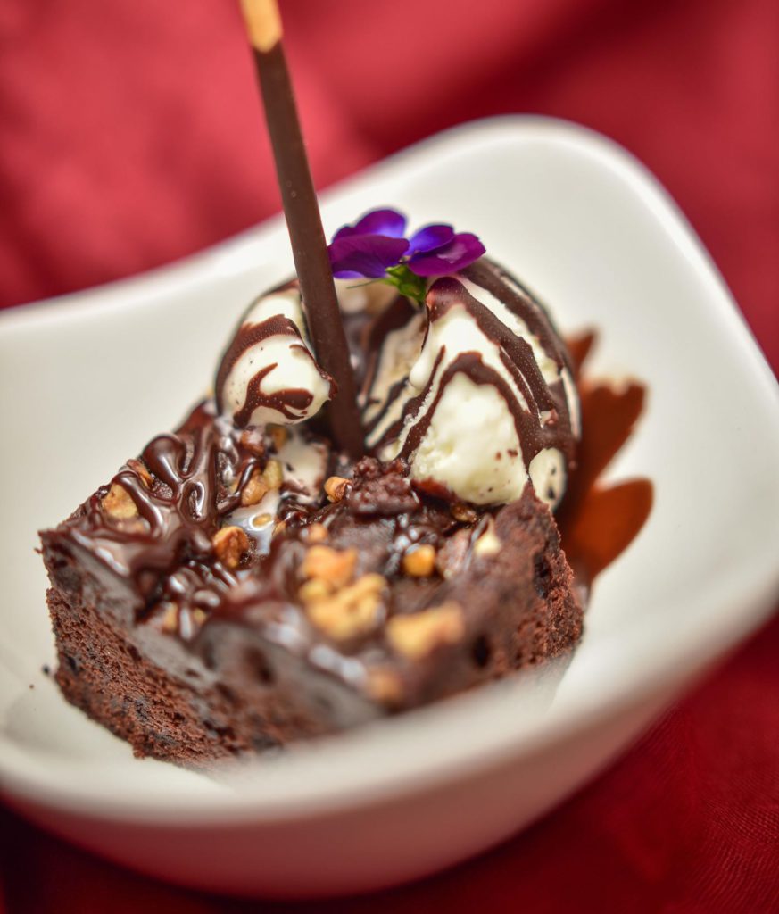 Restaurant Las Maravillas at Ronda (Málaga) Spain - Brownie with cinnamon ice cream